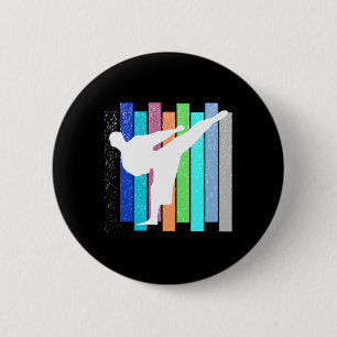 Badge Rond 5 Cm Karaté vintage Judo Kickboxing Lutte Hommes Femmes