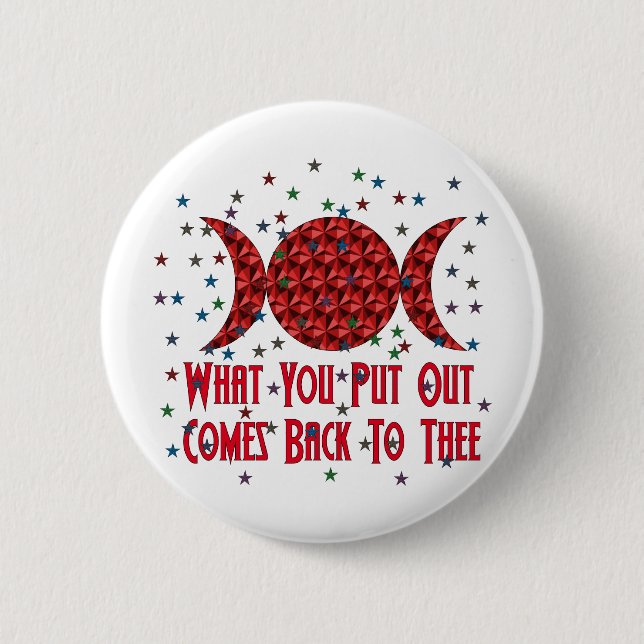 Badge Rond 5 Cm Karma de Wiccan (Devant)