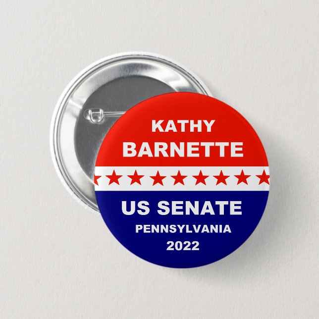 Badge Rond 5 Cm Kathy Barnette Sénat américain Pennsylvanie 2022 (Devant & derrière)