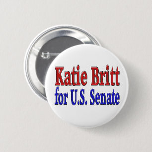 Badge Rond 5 Cm Katie Britt pour le Sénat avec le texte bleu rouge