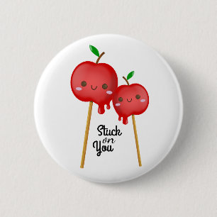Badge Rond 5 Cm Kawaii Candy Pommes Couple Costule Ensemble