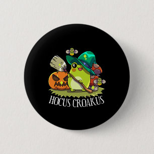 Badge Rond 5 Cm Kawaii Frog Sorcière Casquette Cottagecore Hocus e