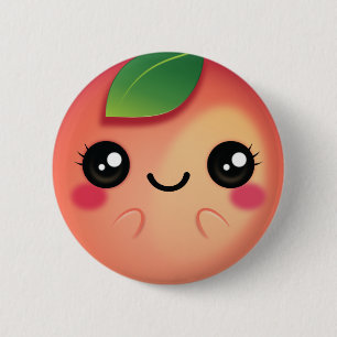 Badge Rond 5 Cm Kawaii Peach