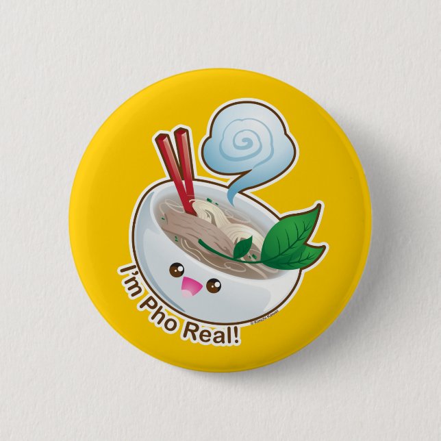 Badge Rond 5 Cm Kawaii Pho vrai (Devant)