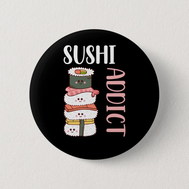 Badge Rond 5 Cm Kawaii Sushi Anime Cuite Japonaise (Devant)