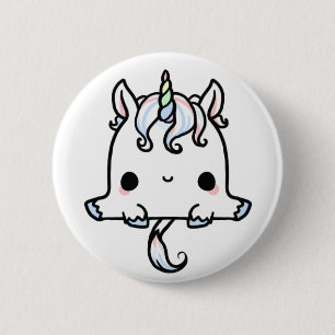 Badge Rond 5 Cm Kawaii Unicorn (Vous changez d'Arrière - plan !)