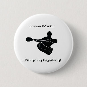 Badge Rond 5 Cm Kayaking allant de travail de vis…