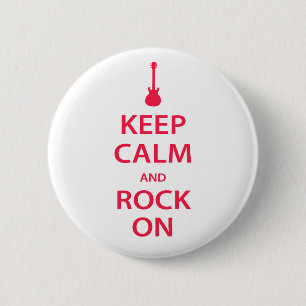 Badge Rond 5 Cm Keep Calm and Rock On!