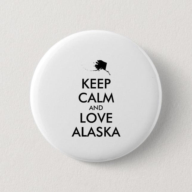 Badge Rond 5 Cm KEEP CALM et LOVE ALASKA (Devant)