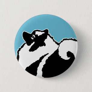 Badge Rond 5 Cm Keeshond Graphics - Cute Original Chig Art