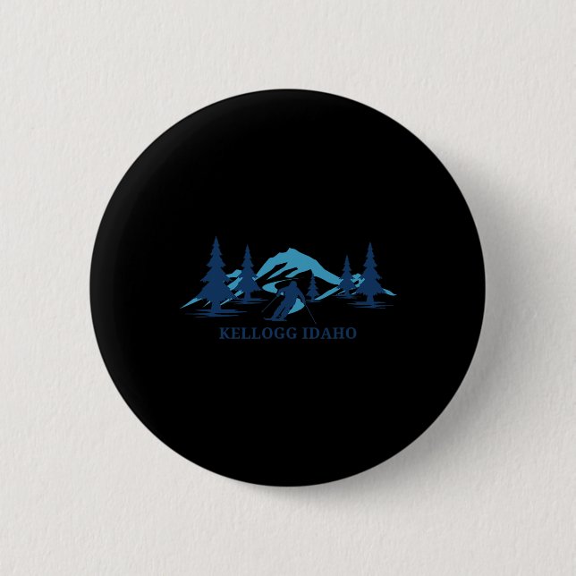 Badge Rond 5 Cm Kellogg Idaho Station de ski Ski (Devant)