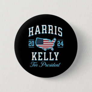 Badge Rond 5 Cm Kelly 2024 Drapeau de l'élection présidentielle Vi
