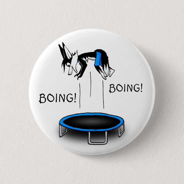 Badge Rond 5 Cm Kenny sur le trempoline (Devant)