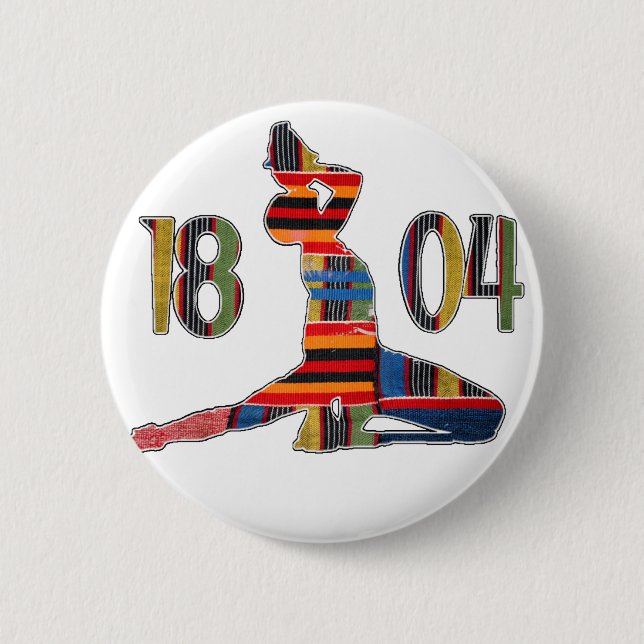 Badge Rond 5 Cm Kente Neg Marron 1804 Haïti | Haitian Neg Mawon (Devant)