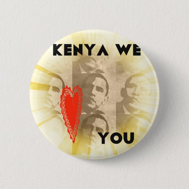 Badge Rond 5 Cm Kenya We Lovely You Perspective Art Design (Devant)