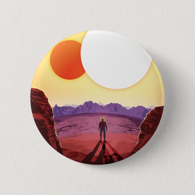 Badge Rond 5 Cm Kepler Space Voyage Destination Planète Aventure (Devant)