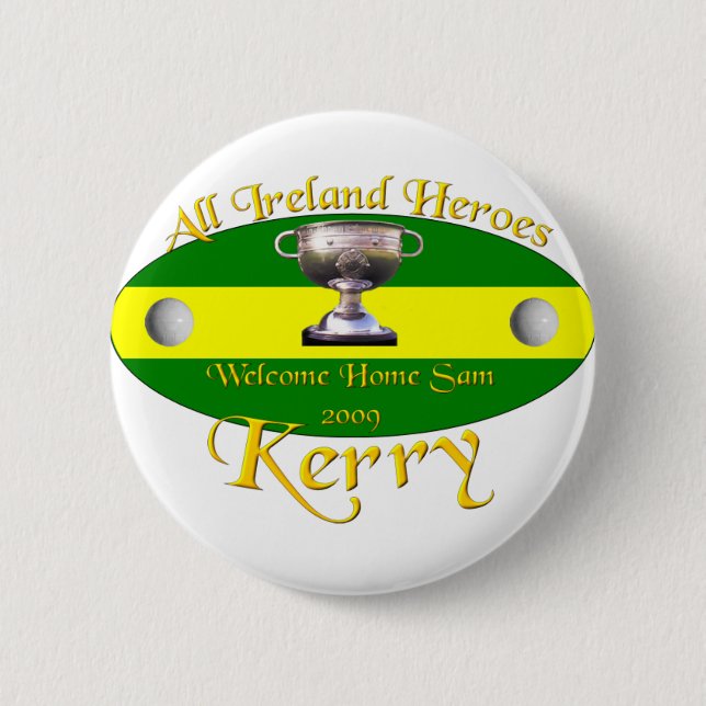 Badge Rond 5 Cm Kerry tous les champions de l'Irlande (Devant)