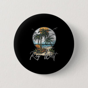 Badge Rond 5 Cm Key West Floride Fl Palmiers