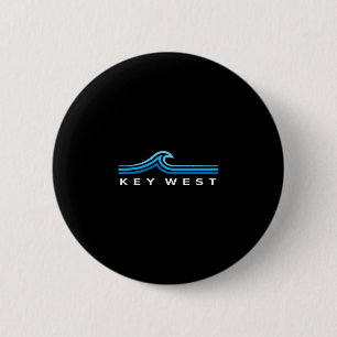 Badge Rond 5 Cm Key West Floride Vagues Vintage Hommes Femmes Garç