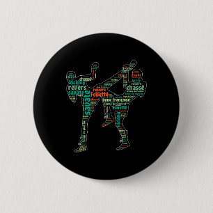 Badge Rond 5 Cm Kickboxer Boxer Boxer Chaussure Kicking Savate Wor