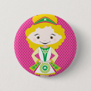 Badge Rond 5 Cm KIDLETS :: Danseur irlandais blonde