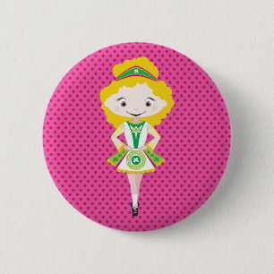 Badge Rond 5 Cm KIDLETS :: Danseur irlandais blonde