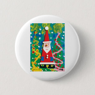 Badge Rond 5 Cm KidsArt for CHOC - Père Noël Winter Wonderland