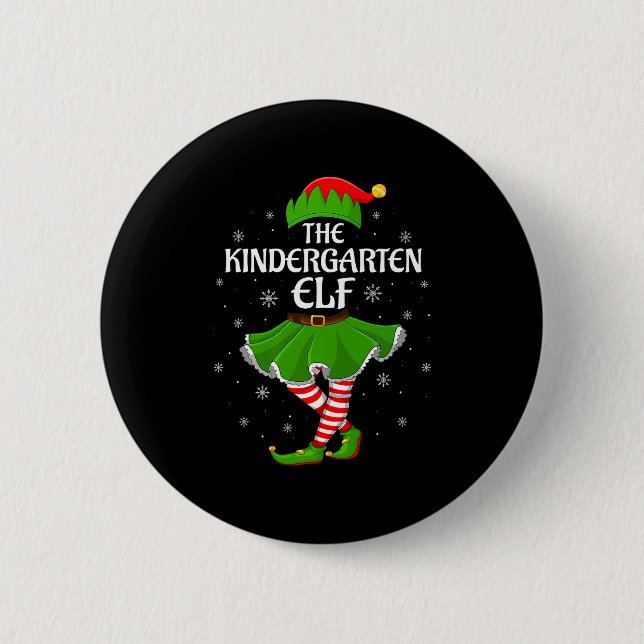 Badge Rond 5 Cm Kindergarten Elf Christmas Family Girls Women Elf  (Devant)
