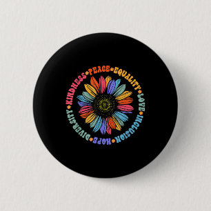 Badge Rond 5 Cm Kindness Peace Equality Love Hope Diversity Human
