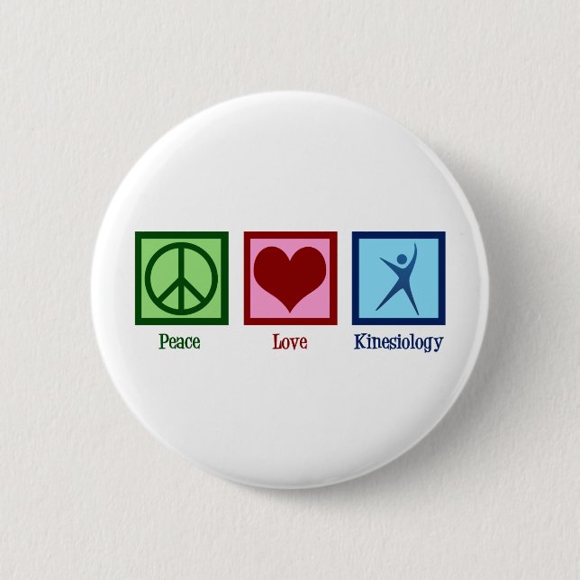 Badge Rond 5 Cm Kinesiologiste Peace Love Kinesiologie (Devant)