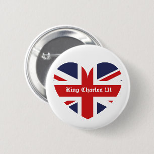 Badge Rond 5 Cm King Charles 111 England Flag