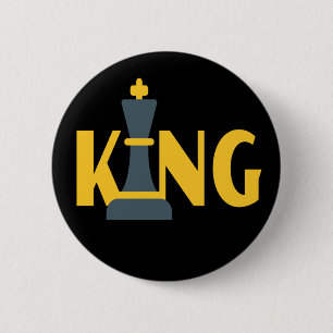 Badge Rond 5 Cm King Chess Player