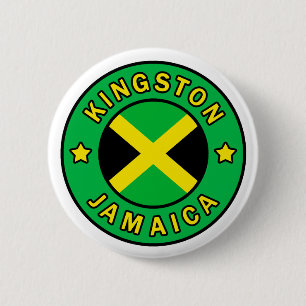 Badge Rond 5 Cm Kingston Jamaïque