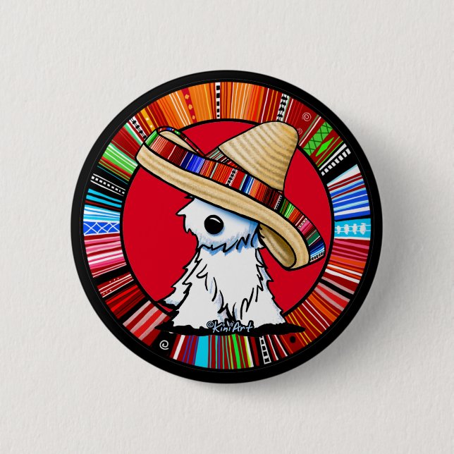Badge Rond 5 Cm KiniArt Fiesta Westie Classic Round (Devant)