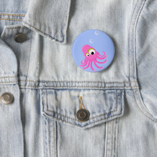 Badge Rond 5 Cm KiniArt Octopus