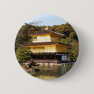 Badge Rond 5 Cm Kinkaku-ji 金 閣 Temple 寺 du Pavillon d'Or