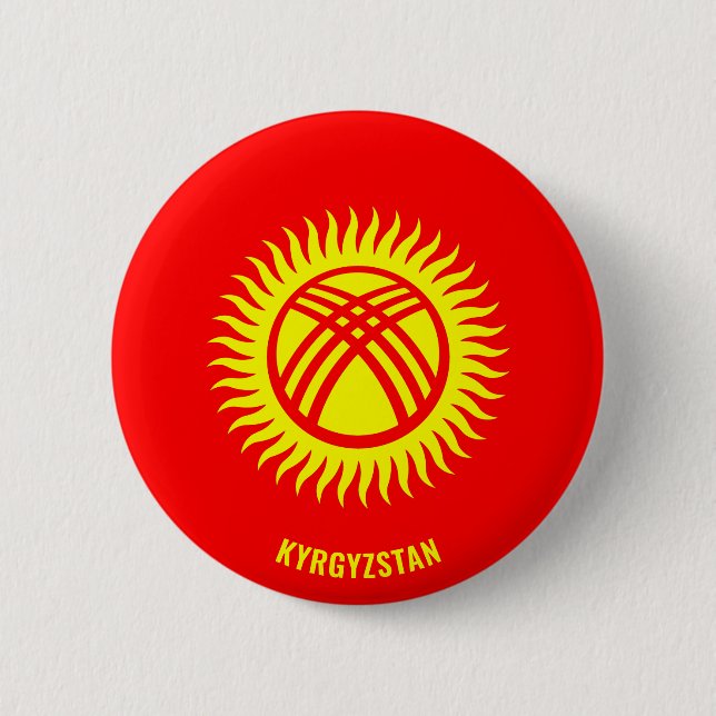 Badge Rond 5 Cm Kirghizistan Drapeau charmant patriotique (Devant)