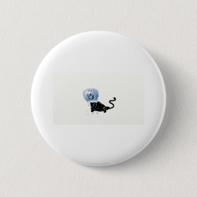 Badge Rond 5 Cm kitteh d'astronaute (Devant)