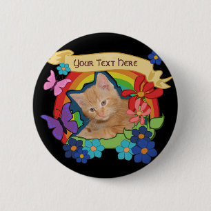 Badge Rond 5 Cm Kitten coloré et bouton de défilement