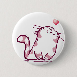 Badge Rond 5 Cm Kitty Love
