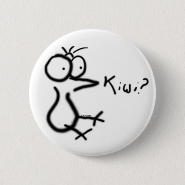 Badge Rond 5 Cm "Kiwi ?" Bouton ! (Devant)
