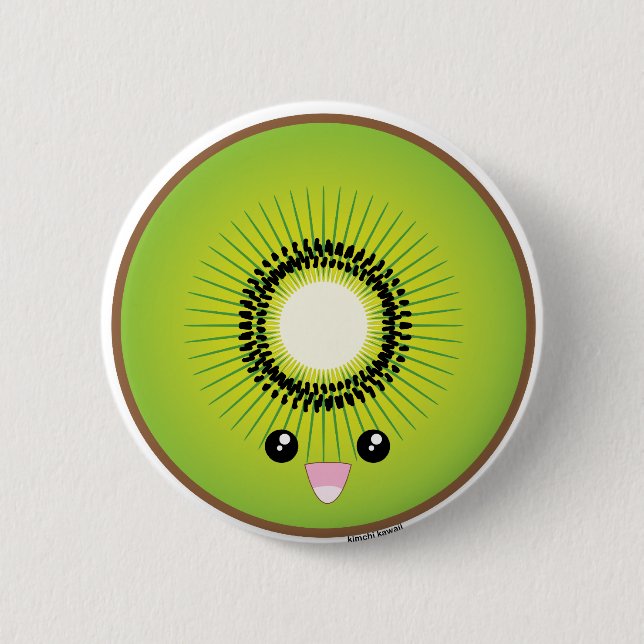 Badge Rond 5 Cm Kiwi de Kawaii (Devant)
