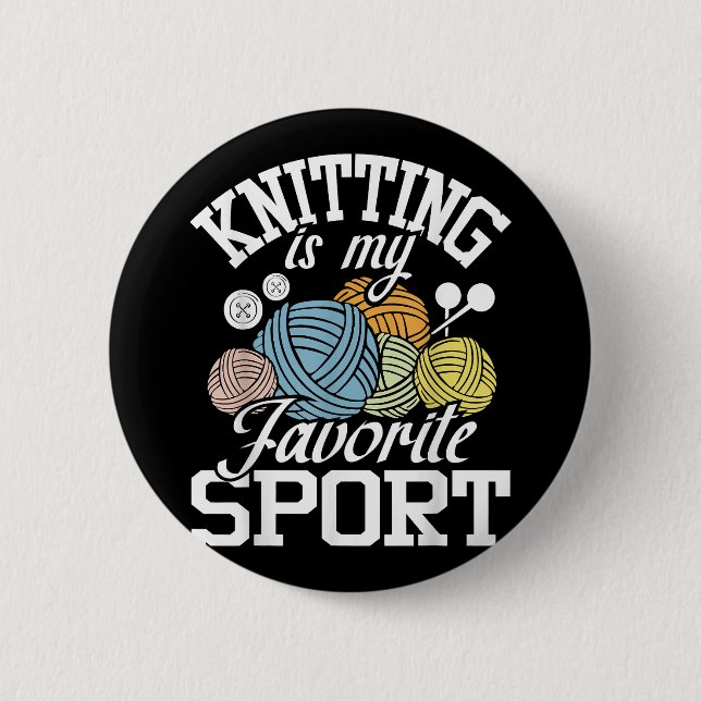 Badge Rond 5 Cm Knit se passe drôle Tricot chemise Knitters Fierté (Devant)