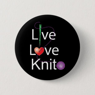 Badge Rond 5 Cm Knit vivant d'amour