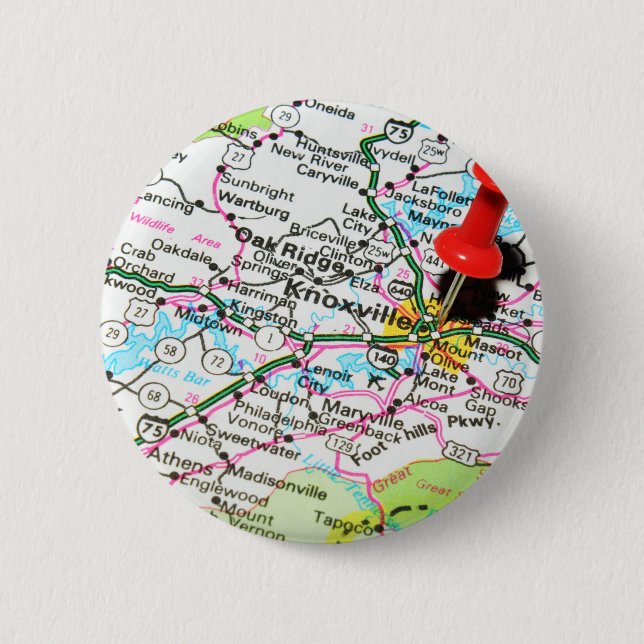 Badge Rond 5 Cm Knoxville, Tennessee (Devant)