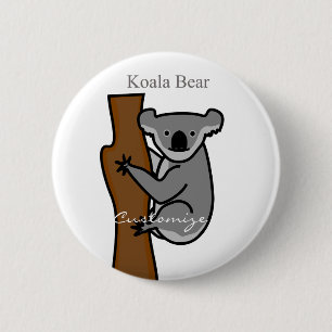 Badge Rond 5 Cm Koala Bear Escalade Tree Thunder_Cove