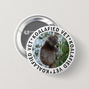 Badge Rond 5 Cm Koala Koalafied Qualifié Vet Cute Funny Button