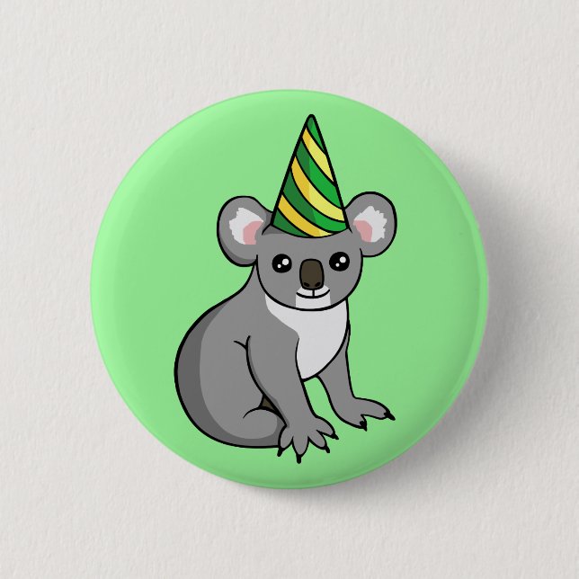 Badge Rond 5 Cm Koala mignon d'anniversaire dans l'insigne de (Devant)