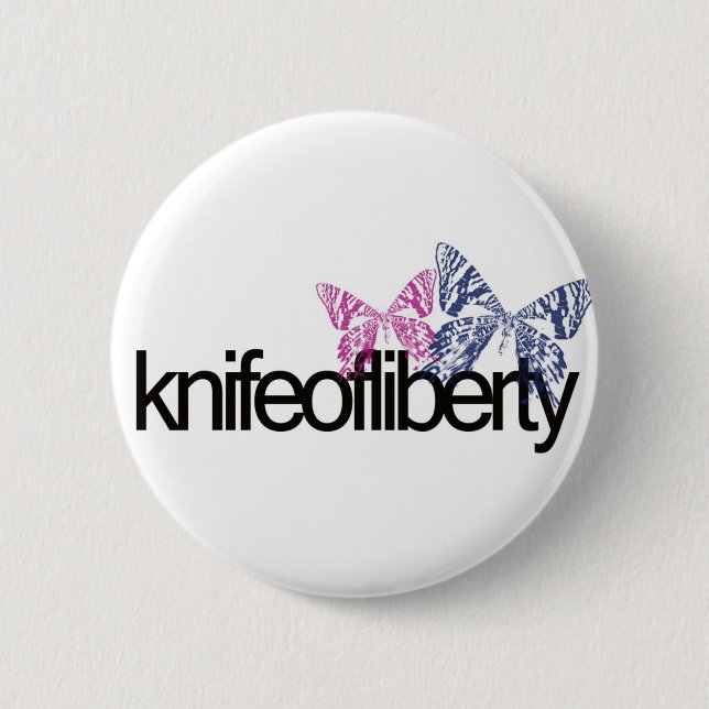Badge Rond 5 Cm KOL - Bouton de papillons (Devant)