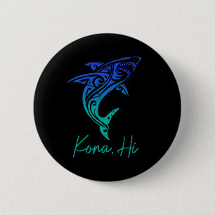 Badge Rond 5 Cm Kona Hawaii plongée requin pêche surfant surfeur H